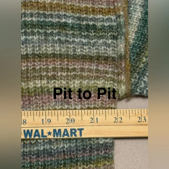 NWT Hem & Thread Multicolor Striped Women's Sweater - Picture 4 of 7